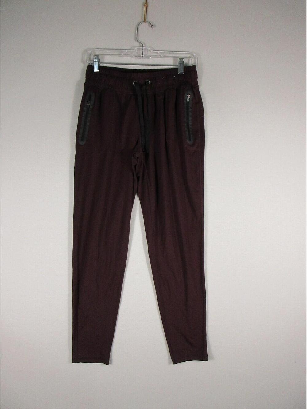 Xersion Mens Pull-On Jogger Pants Tapered Zip Pockets Drawstring Size XS Maroon